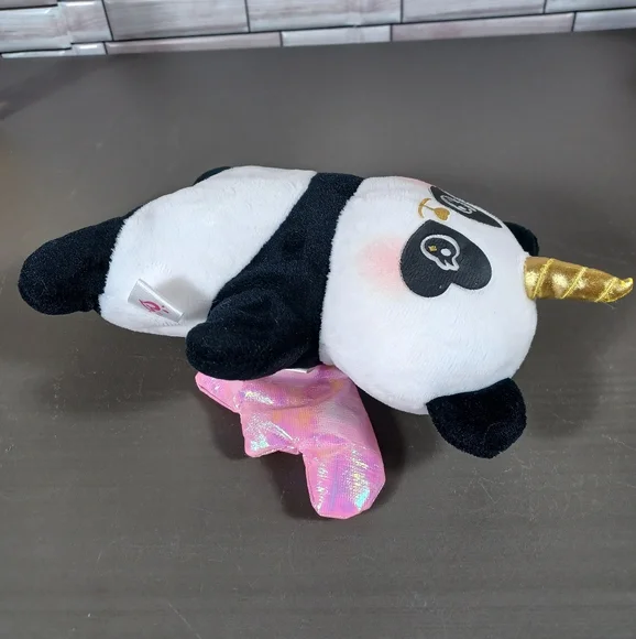 •8" Justice Pandacorn Plush Panda Bear Unicorn Stuffed Animal Toy Pink Wings - Picture 4 of 15